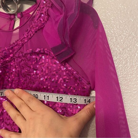 WEISSMAN Dance Costume jazz purple peplum Gotta Be Me 15716 SA-Small adult - Picture 5 of 9